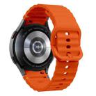 For Samsung Galaxy Watch FE 40mm Wave Pattern Stitched Silicone Watch Band(Orange) - 2