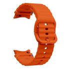 For Samsung Galaxy Watch FE 40mm Wave Pattern Stitched Silicone Watch Band(Orange) - 3