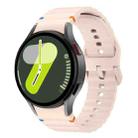 For Samsung Galaxy Watch FE 40mm Wave Pattern Stitched Silicone Watch Band(Pink) - 1