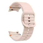 For Samsung Galaxy Watch FE 40mm Wave Pattern Stitched Silicone Watch Band(Pink) - 3