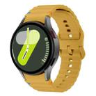 For Samsung Galaxy Watch FE 40mm Wave Pattern Stitched Silicone Watch Band(Yellow) - 1