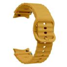 For Samsung Galaxy Watch FE 40mm Wave Pattern Stitched Silicone Watch Band(Yellow) - 3