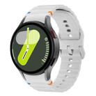 For Samsung Galaxy Watch FE 40mm Wave Pattern Stitched Silicone Watch Band(Light Grey) - 1