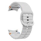 For Samsung Galaxy Watch FE 40mm Wave Pattern Stitched Silicone Watch Band(Light Grey) - 3