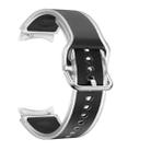 For Samsung Galaxy Watch FE 40mm Glacier Clear Two Color Silicone Watch Band(Black) - 3