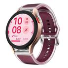 For Samsung Galaxy Watch FE 40mm Glacier Clear Two Color Silicone Watch Band(Wine Red) - 1