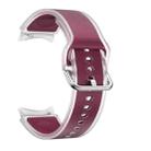 For Samsung Galaxy Watch FE 40mm Glacier Clear Two Color Silicone Watch Band(Wine Red) - 3