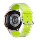 For Samsung Galaxy Watch FE 40mm Glacier Clear Two Color Silicone Watch Band(Lime Green) - 2