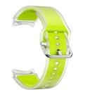 For Samsung Galaxy Watch FE 40mm Glacier Clear Two Color Silicone Watch Band(Lime Green) - 3