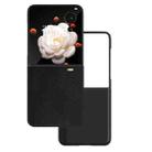 For Honor Magic V Flip PU Leather Black Frame Full Coverage Phone Case(Black) - 1