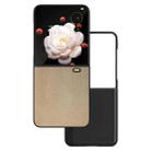 For Honor Magic V Flip PU Leather Black Frame Full Coverage Phone Case(Gold) - 1