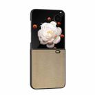 For Honor Magic V Flip PU Leather Black Frame Full Coverage Phone Case(Gold) - 2