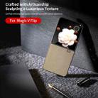 For Honor Magic V Flip PU Leather Black Frame Full Coverage Phone Case(Gold) - 3