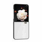 For Honor Magic V Flip PU Leather Black Frame Full Coverage Phone Case(White) - 2