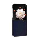 For Honor Magic V Flip PU Leather Black Frame Full Coverage Phone Case(Dark Blue) - 2