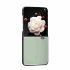 For Honor Magic V Flip PU Leather Black Frame Full Coverage Phone Case(Light Green) - 2