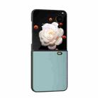 For Honor Magic V Flip PU Leather Black Frame Full Coverage Phone Case(Light Blue) - 2