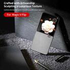 For Honor Magic V Flip PU Leather Black Frame Full Coverage Phone Case(Silver) - 3