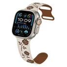 For Apple Watch Ultra 2 49mm Two-color Rose Engraved Silicone Watch Band(Starlight Caramel) - 1