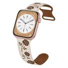 For Apple Watch Series 8 45mm Two-color Rose Engraved Silicone Watch Band(Starlight Caramel) - 1