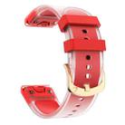 For Garmin Fenix 7S Glacier Clear Two Color Silicone Watch Band(Red) - 3