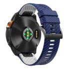 26mm Two Color Carbon Fiber Pattern Silicone Watch Band(Royal Blue White) - 2