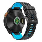26mm Two Color Carbon Fiber Pattern Silicone Watch Band(Black Sky Blue) - 2