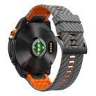 26mm Two Color Carbon Fiber Pattern Silicone Watch Band(Grey Orange) - 2