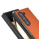 For Samsung Galaxy Z Fold6 PU Leather Black Frame Full Coverage Phone Case(Orange) - 3