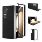 For Samsung Galaxy Z Fold6 PU Leather Black Frame Full Coverage Phone Case(Black) - 1