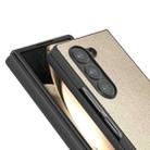 For Samsung Galaxy Z Fold6 PU Leather Black Frame Full Coverage Phone Case(Gold) - 3