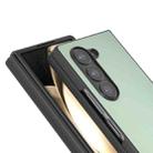 For Samsung Galaxy Z Fold6 PU Leather Black Frame Full Coverage Phone Case(Light Green) - 3