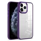 For iPhone 11 Pro Colorful Armor Transparent Phone Case(Purple) - 1