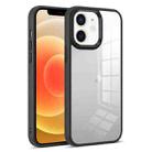 For iPhone 12 Colorful Armor Transparent Phone Case(Black) - 1