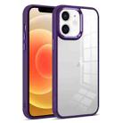 For iPhone 12 Colorful Armor Transparent Phone Case(Purple) - 1