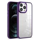 For iPhone 12 Pro Colorful Armor Transparent Phone Case(Purple) - 1