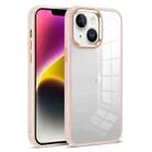 For iPhone 14 Plus Colorful Armor Transparent Phone Case(Pink) - 1