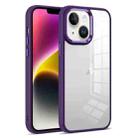 For iPhone 14 Plus Colorful Armor Transparent Phone Case(Purple) - 1