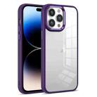 For iPhone 14 Pro Colorful Armor Transparent Phone Case(Purple) - 1