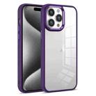 For iPhone 15 Pro Colorful Armor Transparent Phone Case(Purple) - 1