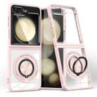 For Samsung Galaxy Z Flip5 Magnetic Rotating Ring Holder Phone Case(Pink) - 1