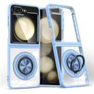 For Samsung Galaxy Z Flip5 Magnetic Rotating Ring Holder Phone Case(Light Blue) - 1