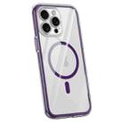 For iPhone 15 Pro Vacuum Airbag Y1 Series Transparent MagSafe Magnetic Phone Case(Dark Purple) - 1