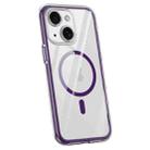 For iPhone 15 Plus Vacuum Airbag Y1 Series Transparent MagSafe Magnetic Phone Case(Dark Purple) - 1