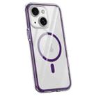 For iPhone 15 Vacuum Airbag Y1 Series Transparent MagSafe Magnetic Phone Case(Dark Purple) - 1