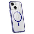 For iPhone 14 Plus Vacuum Airbag Y1 Series Transparent MagSafe Magnetic Phone Case(Navy Blue) - 1