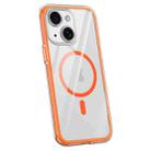 For iPhone 14 Plus Vacuum Airbag Y1 Series Transparent MagSafe Magnetic Phone Case(Orange) - 1