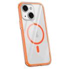 For iPhone 14 Vacuum Airbag Y1 Series Transparent MagSafe Magnetic Phone Case(Orange) - 1