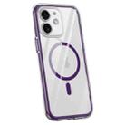 For iPhone 12 Vacuum Airbag Y1 Series Transparent MagSafe Magnetic Phone Case(Dark Purple) - 1