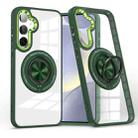 For Samsung Galaxy S24 5G Magnetic Rotating Ring Holder Phone Case(Dark Green) - 1